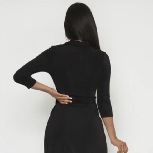 Black Wrap Dress - Picture 3 of 4